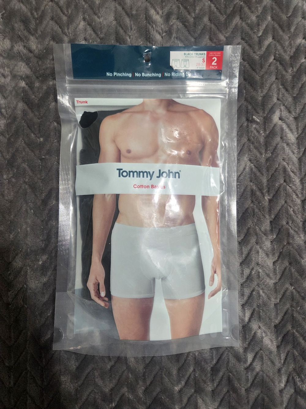 Tommy John Men’s Black Cotton Boxer Trunks 2-Pack